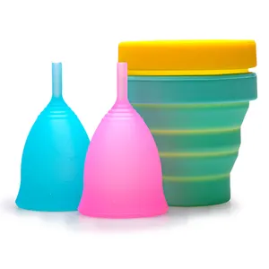 친환경 재사용 코파스 생리 실리콘 여성 기간 생리 컵