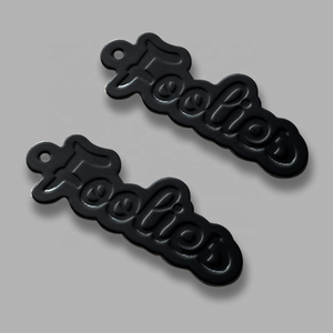 Etiquetas Colgantes <span class=keywords><strong>Personalizadas</strong></span> de Lujo en Cartulina Negra con Estampado Metálico Plateado en Relieve 3D <span class=keywords><strong>para</strong></span> Marcas de Ropa Urbana - Product Image 3