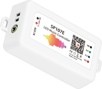 Contrôleur musical numérique LED RGB Bluetooth Twinkel Led SP107E avec télécommande, marche/arrêt, 5-24VDC
