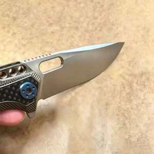 XT- Cuchillo Plegable con Hoja de Punta Caída, Mango de Aluminio, Cuchillo de Bolsillo para Deportes al Aire Libre, Apertura con Perilla - Product Image 2
