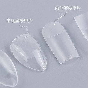Nouvelles Faux Ongles Complètes à Coller Style 2023 en ABS Givré Doux, Sans Trace, Forme Amande, Transparents pour DIY Ongles - Product Image 6