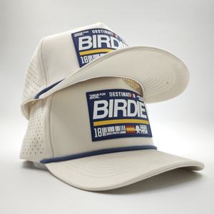 Gorra de béisbol deportiva de 5 paneles con logo personalizado, parche de goma con diseño de rombos, cuerda, para papá, para correr, ajustable, con orificios cortados a láser, impermeable - Product Image 5