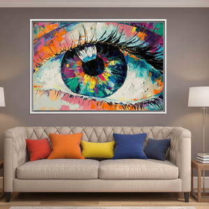 Modern Eye Canvas Art: Vibrant Pop Art Print for Contemporary Decor,<b>WHITE</b> FRAMED CANVAS - Product Image 3