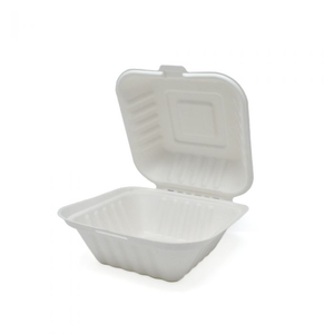 Pâte de bagasse de canne à sucre Assiettes rondes de 10 pouces Boîte de hamburger à emporter Conteneur alimentaire en bagasse - Product Image 4