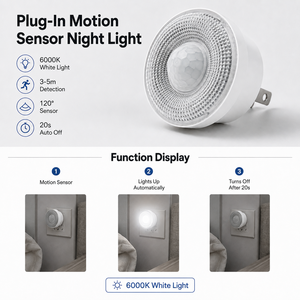LED Motion <b>Sensor</b> <b>Night</b> <b>Light</b> <b>Plug</b> <b>In</b> Wall Lamp Automatic On Off PIR <b>Sensor</b> Lamp for Home Bedroom Corridor Lighting - Product Image 2