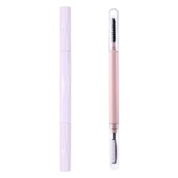 Brosse à mascara double tête en diamant avec capuchon de protection, peigne en acier inoxydable et poils en nylon pour cils et sourcils (vente en gros)