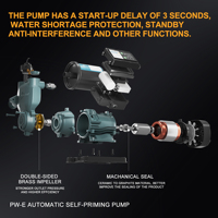 Pompe à eau auto-amorçante GRANDFAR 550W 53 L/min 42m de hauteur de refoulement max. avec surpresseur automatique, pression constante et onduleur intelligent