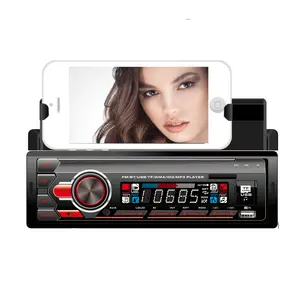 Auto audio Car radio bluetooth with mobile phone holder & QC3.0 quick recharging double usb for music speaker