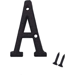 Lettre <span class=keywords><strong>de</strong></span> <span class=keywords><strong>maison</strong></span> noire B pour <span class=keywords><strong>adresse</strong></span> à domicile, numéro <span class=keywords><strong>de</strong></span> boîte aux lettres en métal massif, vis assorties incluses - Product Image 2