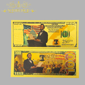 عملة ورقية ذهبية تذكارية للذكرى المئوية للولايات المتحدة بتصميم لينكولن مصنوعة من الذهب عيار 24 قيراط للجمع - Product Image 4
