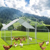 États-Unis en STOCK livraison directe grand métal 3*4M poulailler poulailler lapins Habitat Walkin volaille Cage poule courir maison