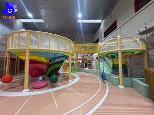 เชือกตาข่ายสนามเด็กเล่นในร่มต้นไม้สีรุ้งทำด้วยมือสำหรับสวนผจญภัยโรงเรียนอนุบาลหรือห้างสรรพสินค้า - Product Image 3