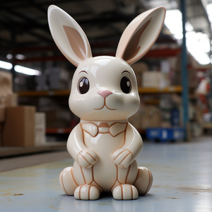 ตุ๊กตากระต่ายพีวีซีขึ้นรูปตามสั่ง สูงสุด 3.9 นิ้ว ของตกแต่งภายในบ้าน สไตล์โมเดิร์น ของขวัญสำหรับห้องนั่งเล่น - Product Image 1