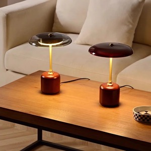Vintage Modern Glass Table <strong>Lamp</strong> Flexible Brass <strong>Stem</strong> E26 LED Decorative Nightstand Bedroom/Hotel Room Desk Light - Product Image 3