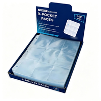Paquete Premium de 100 Fundas Protectoras Ultra Transparentes para Tarjetas, con 9 Bolsillos, Carga Superior, Ideales para Tarjetas de Juego TCG Estándar