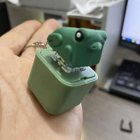Aflion Best-seller Grenouille en forme de lézard Petit porte-clés 3D Keycap Switch Gif Creative Keycap avec lumière et son