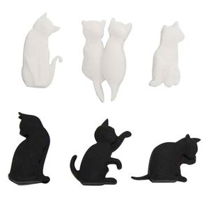 Marqueurs de verres en silicone en forme de chat, qualité alimentaire, infuseur à thé pour cuisine, accessoire écologique sans BPA au style mignon - Product Image 2
