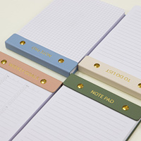Bloc de Notas de Alta Calidad, Personalizable, de Cuero PU, Recargable, con Páginas Perforadas