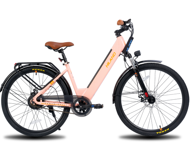 HILAND New Design Electric Bike for Adults 500W Motor 26-Inch Steel Frame Disc Brake Electronic City Bike 20MPH