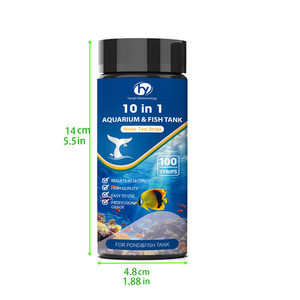 Tiras reactivas 10 en 1 para análisis de agua de acuarios y estanques, 100 tiras - Product Image 1