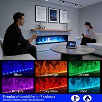 Cheminée électrique encastrée 3D à vapeur d'eau, humidificateur, construction métallique, 39 pouces, pour maison et hôtel
