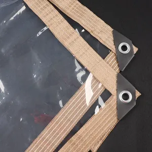 1.6 ~ 1.8m Largeur Brun PEVA Film Transparence Auvent Étanche À La Pluie Coupe-Vent Bâche <span class=keywords><strong>Balcon</strong></span> Cour Pavillon Bâche - Product Image 4
