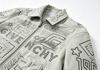 Veste en cuir d'agneau véritable blanche pour homme, style décontracté et élégant, coupe-vent et respirante, service OEM, directement de l'usine, marque de luxe (dupe)