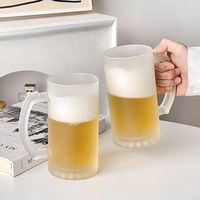 Mug en verre transparent givré de 16 oz, moderne, pour impression par sublimation, transfert thermique, teinture, pour bière et vin, en stock