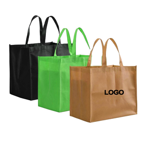 Customized <b>Large</b> Size Non-Woven Shopping <b>Bag</b> Reusable Tote <b>Bag</b> for Groceries Hand Length Handle Black Green Brown Colors - Product Image 1