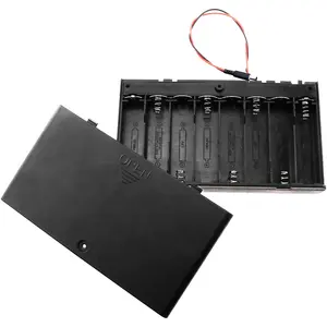 8x1.5V 12V AA bateria titular caso plugue Box-2.1mm dc