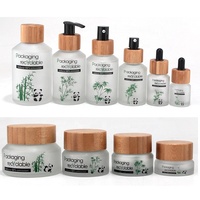 Ensemble de flacons pompe et pots à crème personnalisés pour cosmétiques et soins de la peau, vert givré, vides, pour sérum, lotion, spray, 30 ml