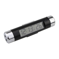 Termometer Tampilan Digital LED dengan Lampu Malam Belakang Termometer Stopkontak Mobil Jam Elektronik