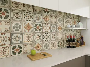 Azulejos de cerámica mate para decoración del hogar, azulejo de baño y cocina, diseño de flores para suelo y pared Interior, 200x200, China