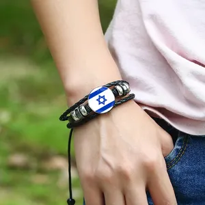 70 desain pabrik Israel jimat bendera liontin peta gantungan kunci cincin manset dasi klip kalung anting gelang Israel Set perhiasan