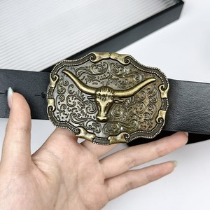 Nouvelle ceinture de cowboy western avec grande boucle, tendance et rétro, adaptée aux hommes et aux femmes, en similicuir. - Product Image 4