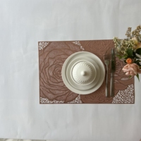 Sets de table rectangulaires écologiques de style américain, imprimés sur mesure en or/rose argenté, antidérapants, imperméables en PVC, 45x30cm, pour table à manger