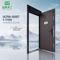 Porte d'entrée intelligente intégrée de style nouveau avec poignée à vision intelligente et structure silencieuse en forme de T pour appartement moderne