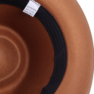 Sombrero panamá de estilo moderno de alta calidad para <span class=keywords><strong>hombre</strong></span> y mujer, sombrero Retro de ala ancha, fieltro de lana, Fedora de Jazz - Product Image 6