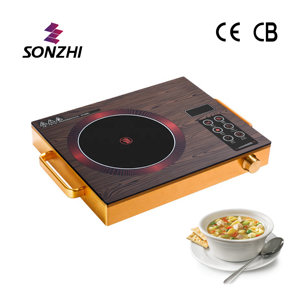 Plaque de cuisson infrarouge en verre cristal haute puissance 2000W, cuisinière en céramique dorée en aluminium, plaque chauffante de cuisine en céramique - Product Image 1