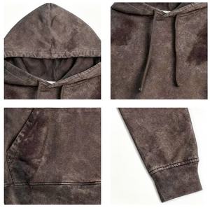 TKAN254D surdimensionné lâche hommes style Vintage personnalisé sérigraphie lavé 100% coton pull à capuche - Product Image 3