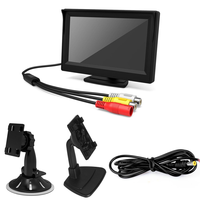 IPóster 2 vías instalar soporte de succión montaje tablero 2 entrada de vídeo 5 "Monitor de Vista trasera del coche