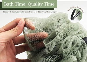 Esponja Exfoliante de Lufa de 70g para Ducha, para Mujeres y Hombres, Carbón Activado, Gris Grafito/Verde Salvia, Paquete de 3 - Product Image 3