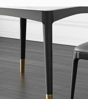 Ensemble de table à manger de luxe pour 4 personnes, surface en pierre frittée durable, mobilier moderne pour la maison, ensemble de table et de chaises à manger idéal