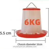Mangeoire automatique en plastique pour poussins, seau d'alimentation par gravité pour volailles, mangeoire suspendue pour oiseaux, pour poussins, cailles, pigeons, fournitures pour animaux de basse-cour, rouge