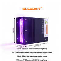 Lámpara de Curado UV LED de 200W Refrigerada por Aire, 395nm, 11W/cm², Área de Emisión de 80x20mm para Secado de Tinta de Impresoras UV Epson I3200 XP600 TX800