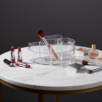 Organisateur de bureau en acrylique à plusieurs compartiments, support de rangement cosmétique à niveaux, porte-stylos pour bureau et coiffeuse