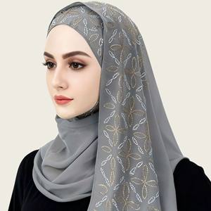 Nouveau Hijab Imprimé Tendance pour Femmes Musulmanes, Écharpe Chaude en Jersey Liquide, Voile de Tête en Gaze, Style Ethnique Meracchi - Product Image 6