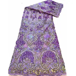 새로운 호주 이브닝 드레스 패브릭 아프리카 스팽글 자수 레이스 반짝이는 자수 혼합 색상 스팽글 패브릭 파티 의상
