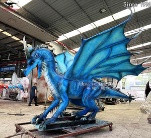 Ukuran kehidupan listrik buatan tangan naga terbang Barat dengan sertifikat CE/TUV Model naga animatronik misterius untuk tampilan taman - Product Image 1