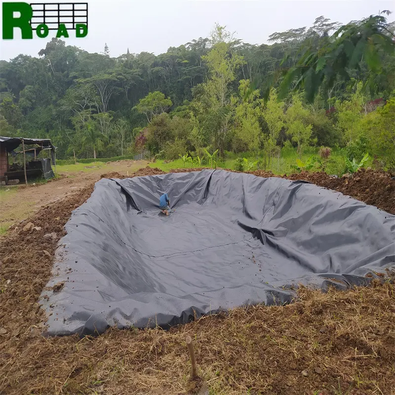 Hdpe Pvc 1Mm Dam Vijver Voering Stortplaats Biodigester Liners Geomembraan Bouwmateriaal Hdpe Glad Geomembraan Voor Visvijver